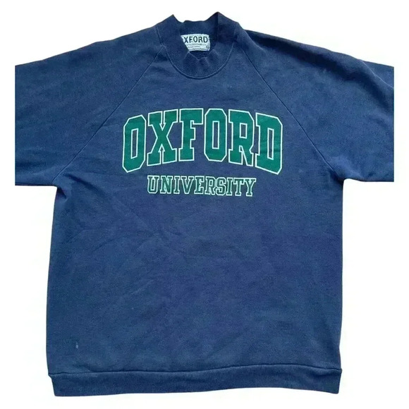 Vintage 80s Oxford University Crewneck Sweatshirt Single Stitch XL Runs Small - Picture 3 of 12
